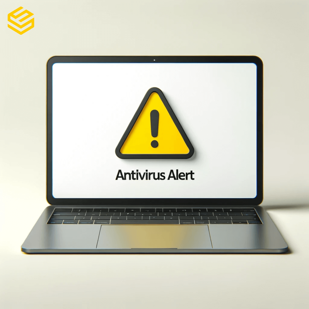 Een antivirus alert op een computer.