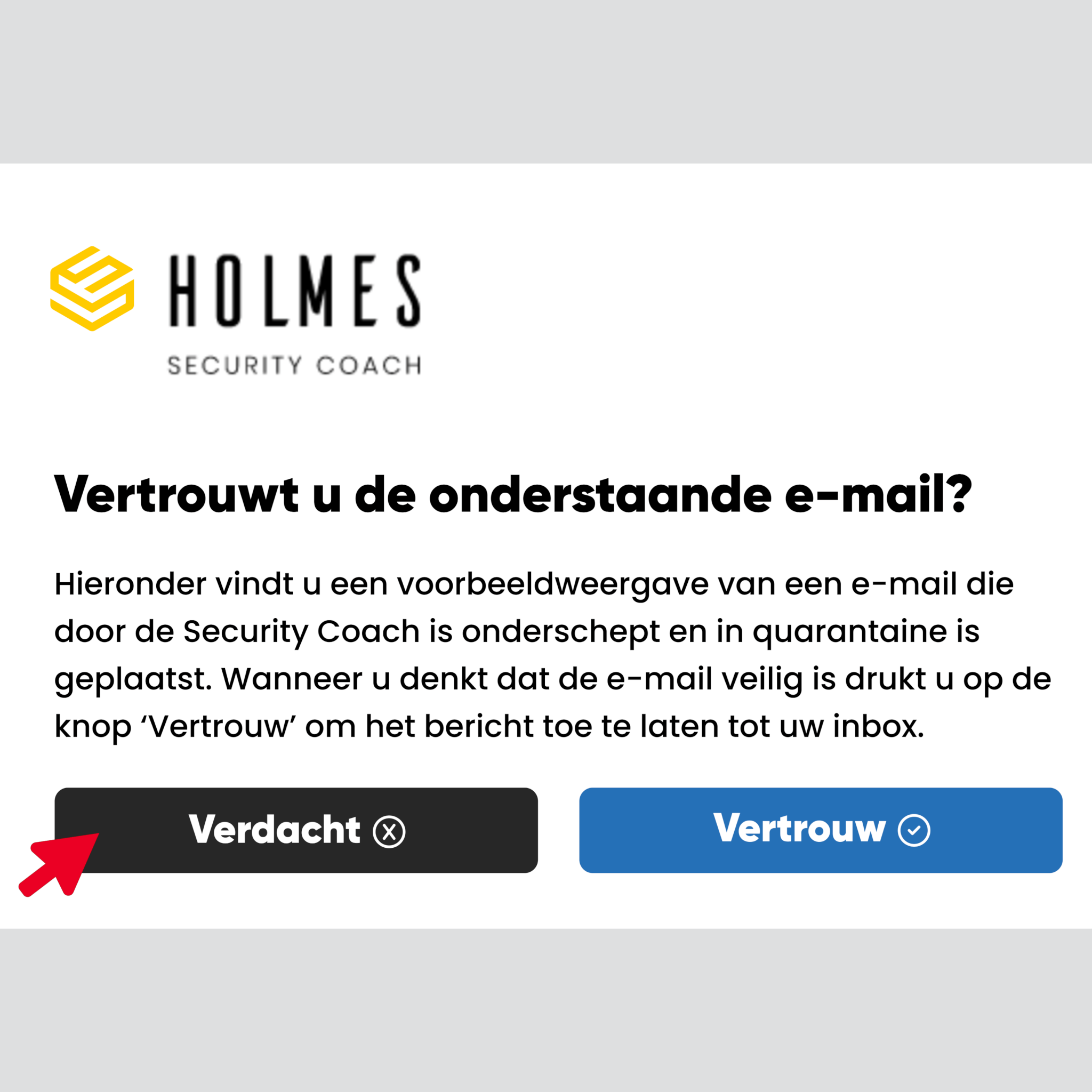 De ontvanger kan elke mail rapporteren