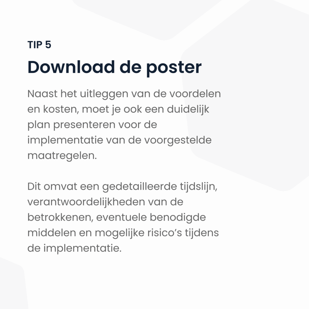 Tip 5 voor het verhogen van de security awarness. Download de poster